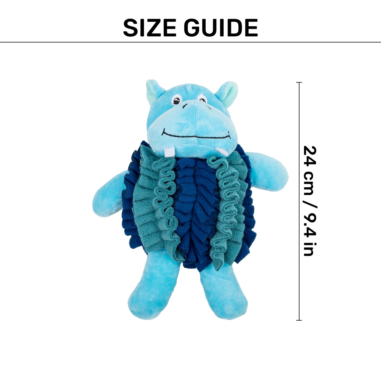 HUFT Mister Hippo Plush Toy For Dog - Multicolor - Heads Up For Tails