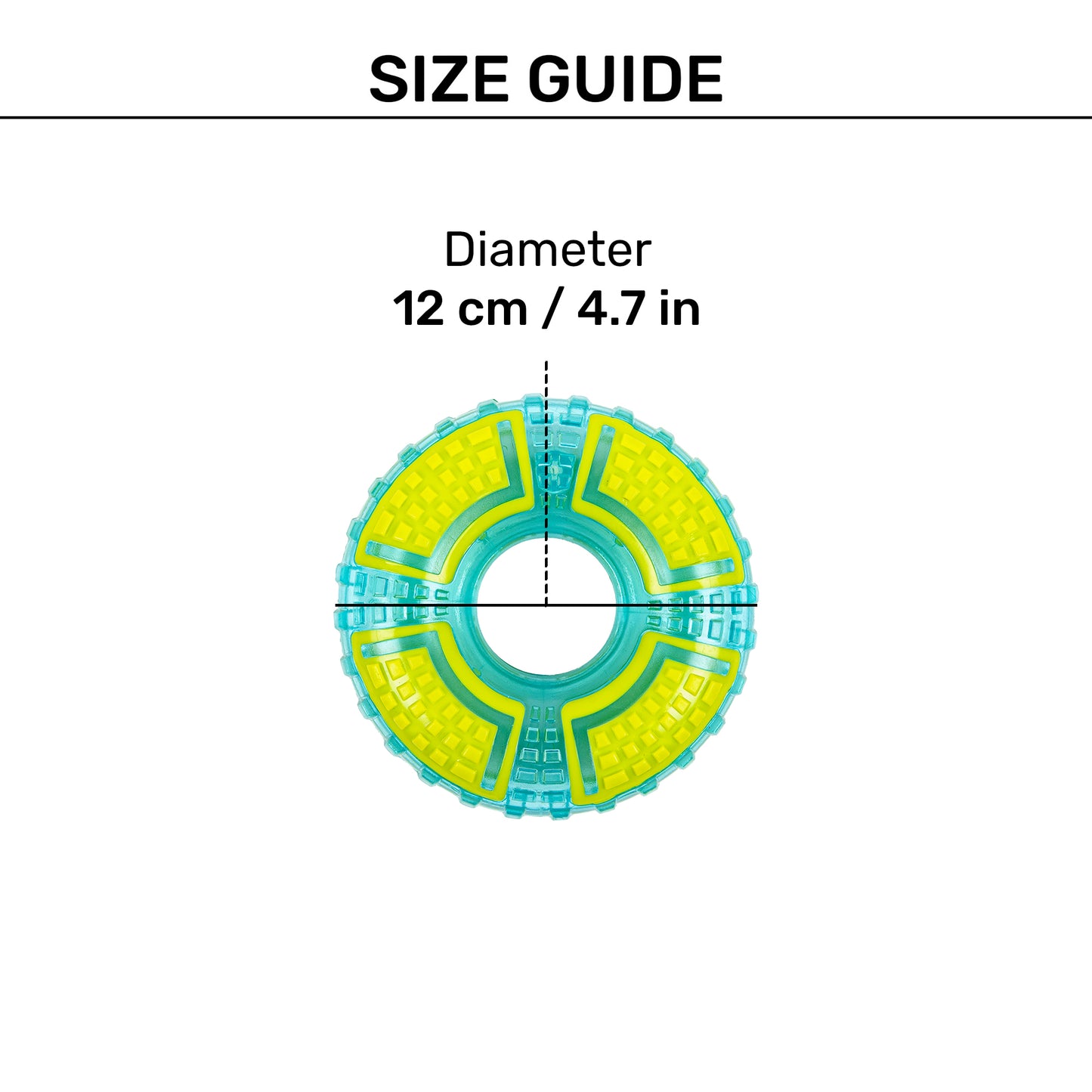 Dash Dog Grab & Gnaw Squeaky Toy For Dog - Neon Green & Blue - Heads Up For Tails