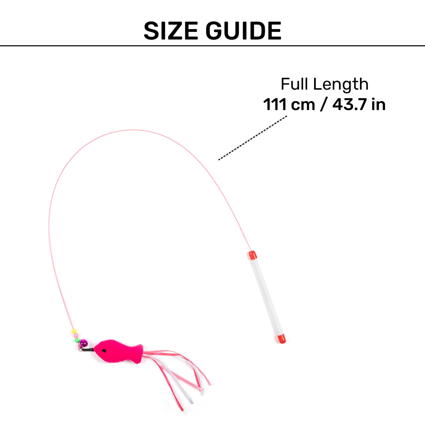 TLC Fishing Rod Wand Toy For Cat - Pink - Heads Up For Tails