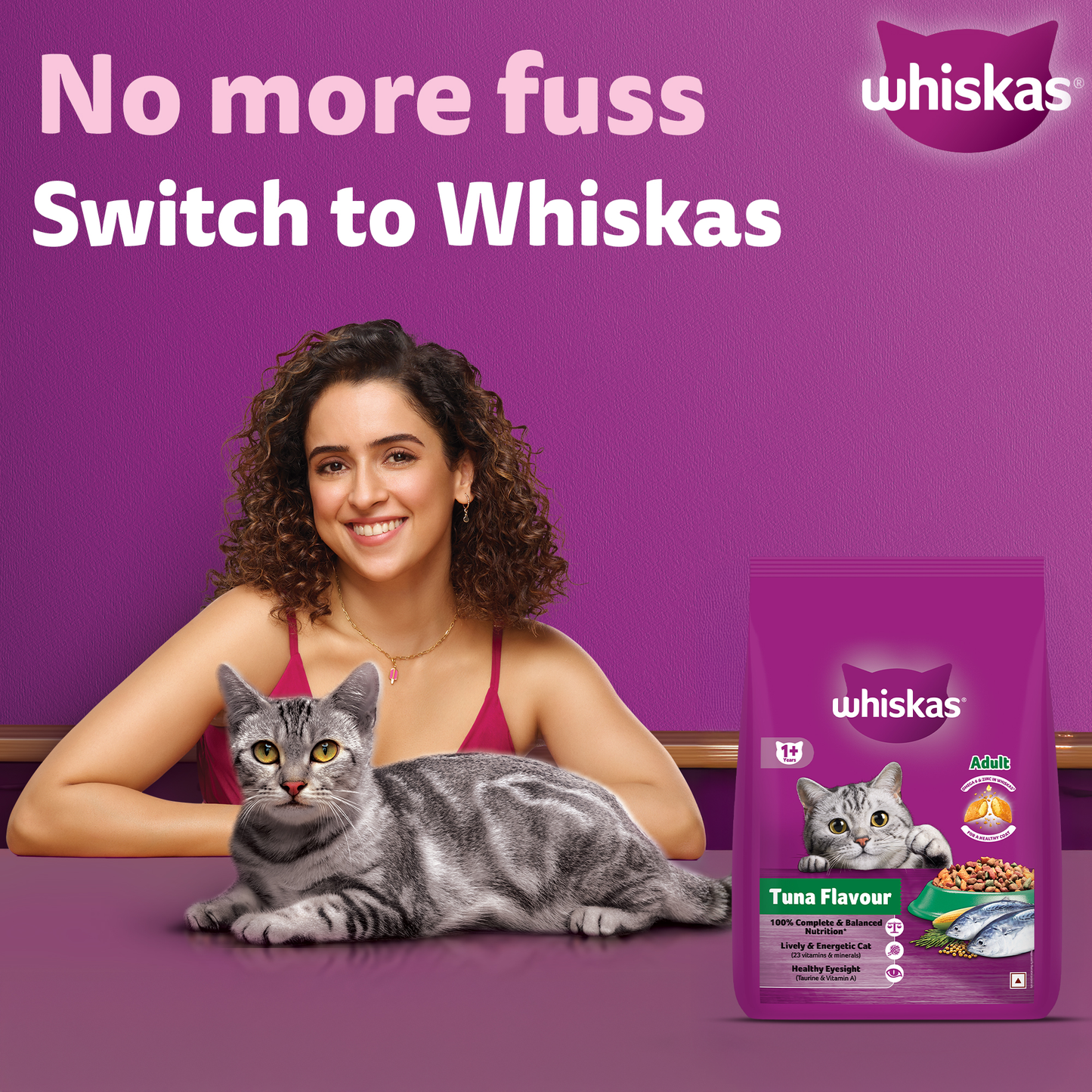 Whiskas Tuna Dry Food For Adult Cat - Heads Up For Tails