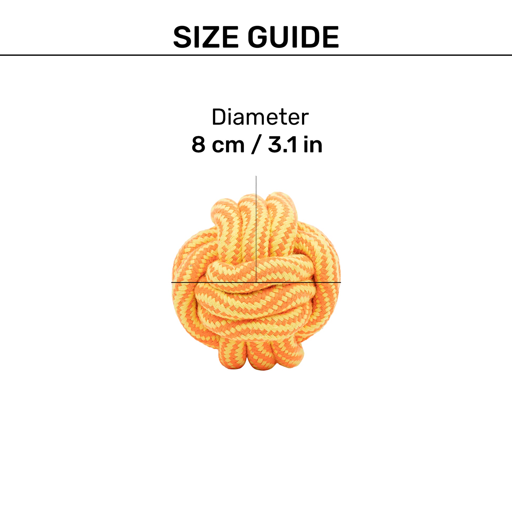 TLC Tug Knot Ball Rope Toy For Dog - Yellow & Orange - Heads Up For Tails