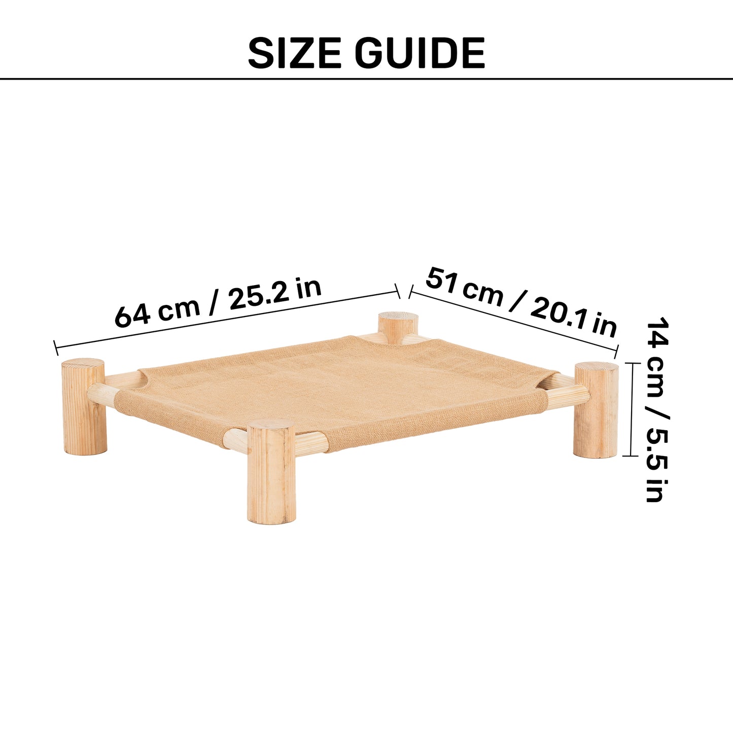 HUFT Elevated Cot Bed For Cat - Brown - Heads Up For Tails