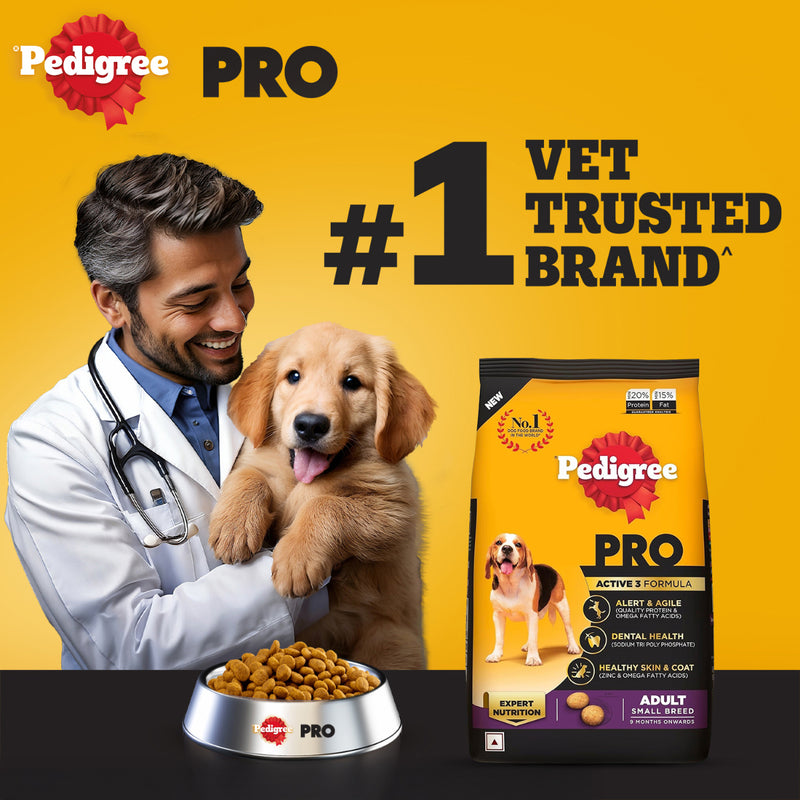 Pedigree PRO Expert Nutrition Adult Small Breed Dogs (9 Months Onwards) Dry Dog Food - Heads Up For Tails
