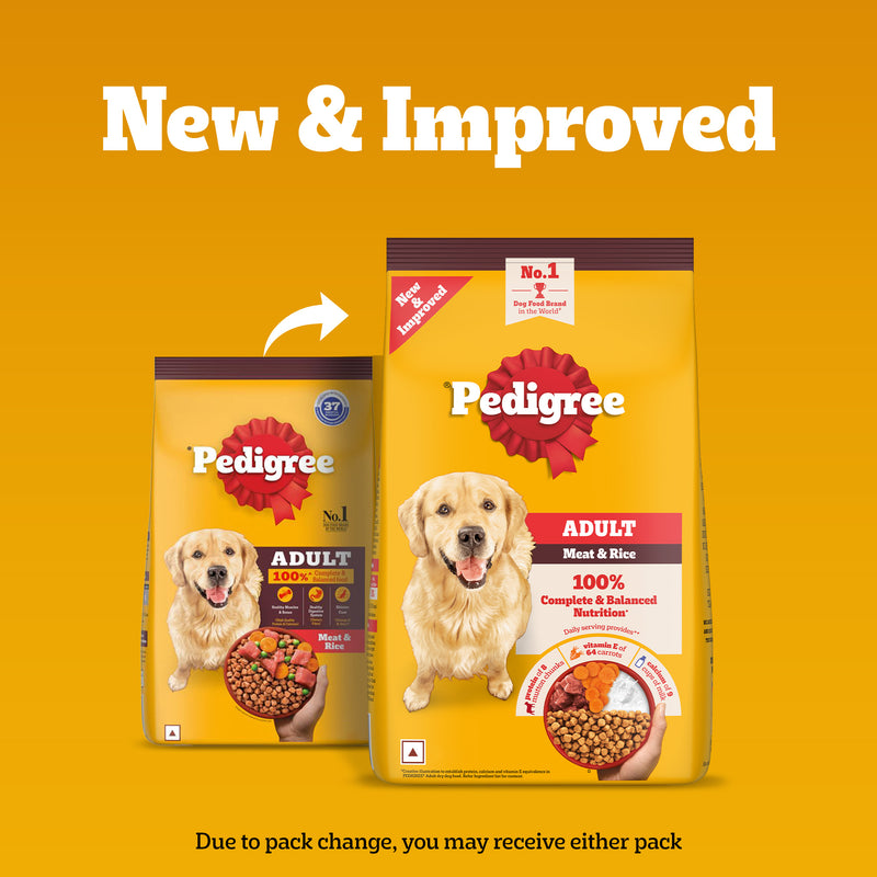 Pedigree Meat & Rice Adult Dry Dog Food - Heads Up For Tails