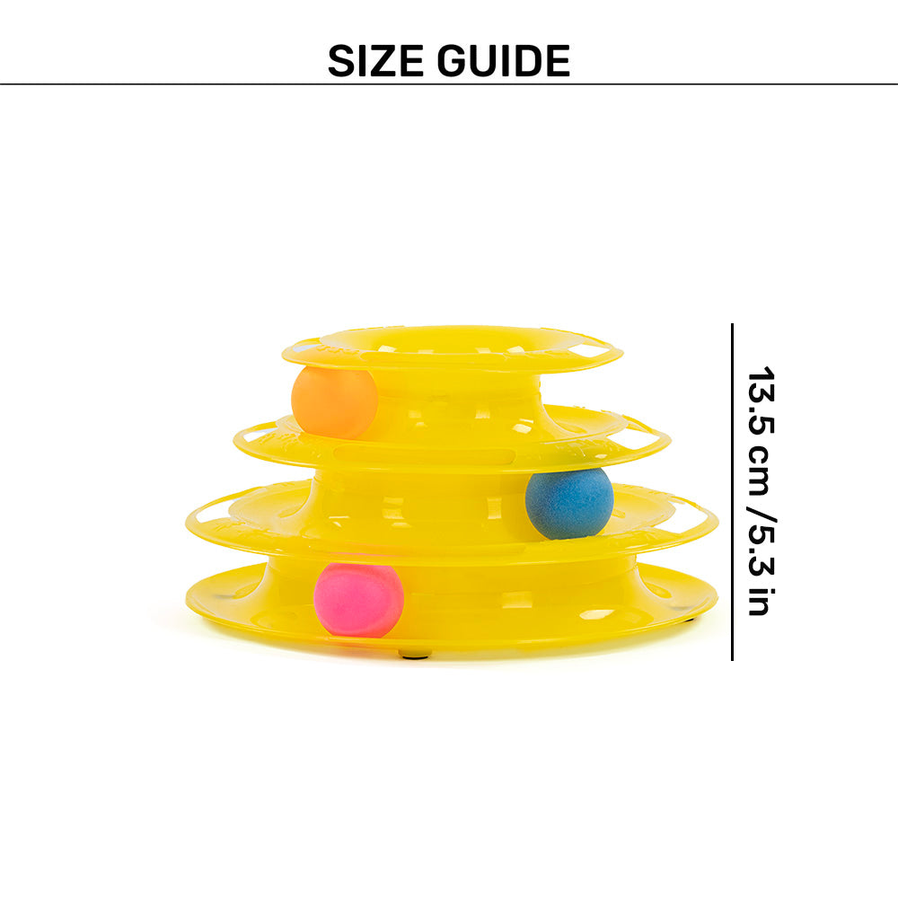 TLC Tower of Tracks Interactive Toy For Cat - Yellow