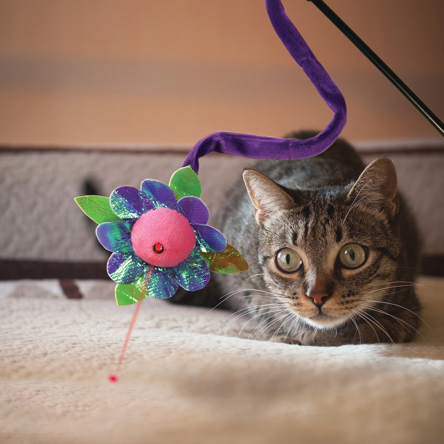 KONG Laser Teaser Ribbons Toy For Cat - Multicolor - Heads Up For Tails