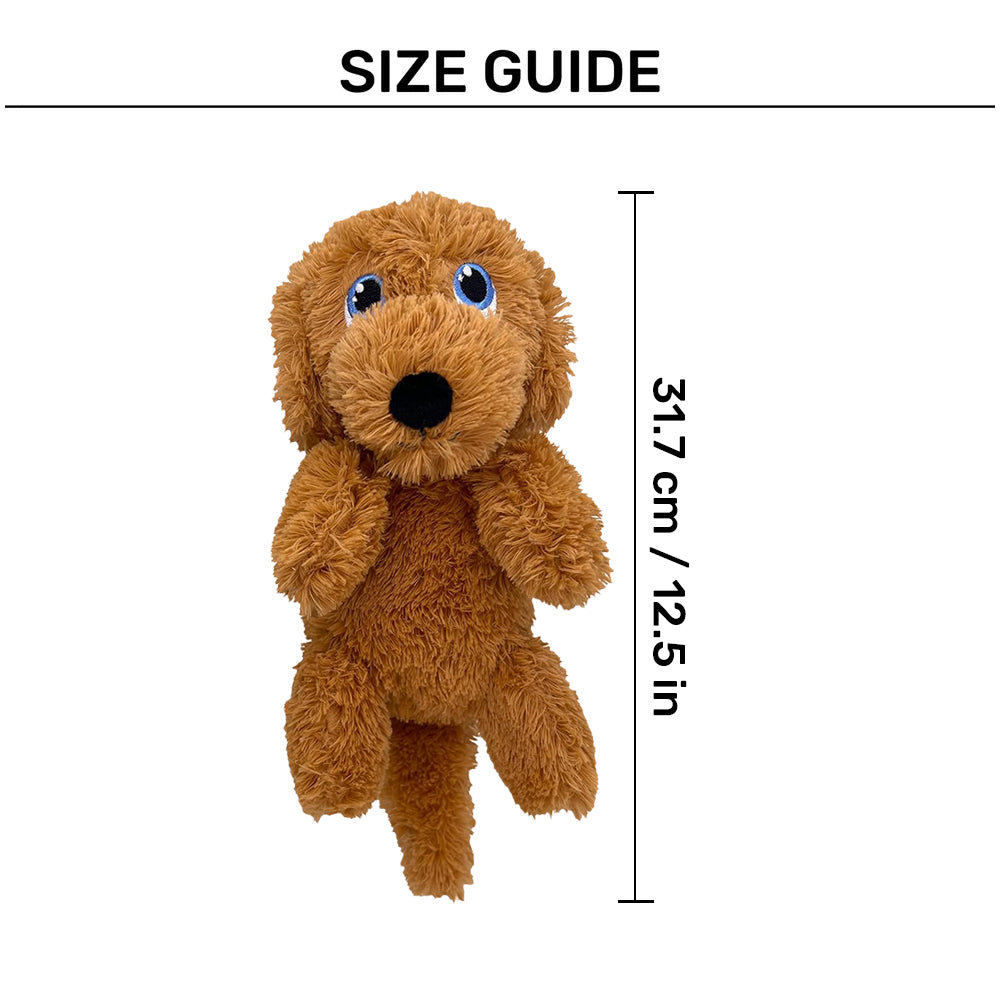 KONG Comfort Pups Goldie Plush Toy For Dog - Brown - M - Heads Up For Tails