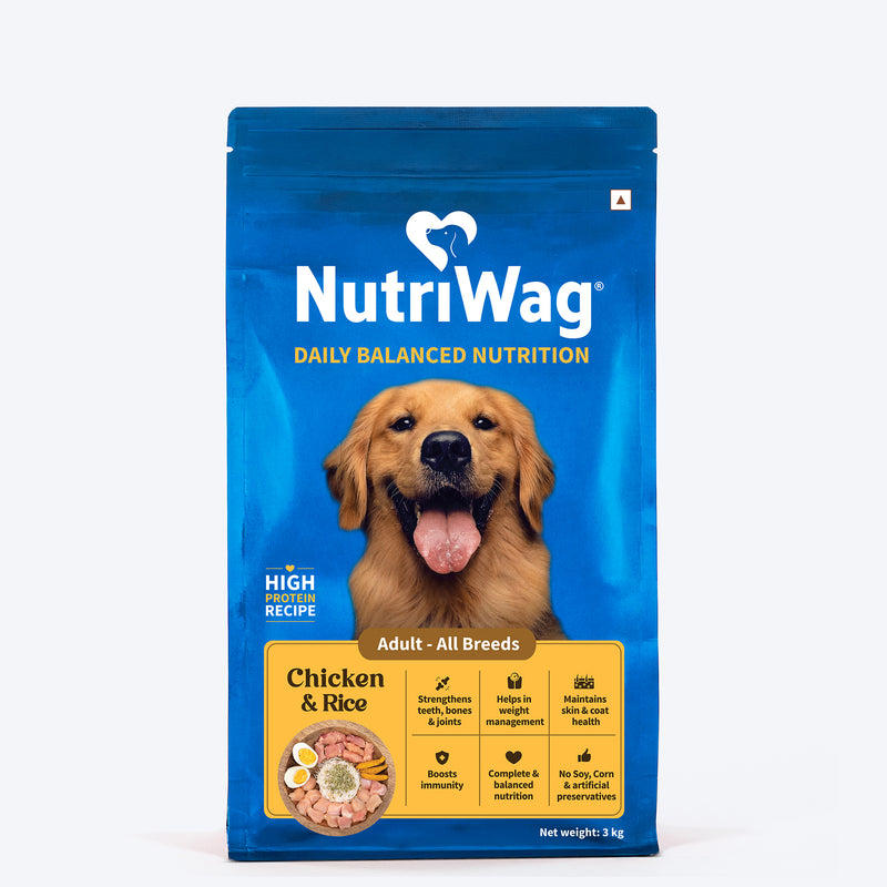 NutriWag Chicken & Rice Dry Food For Adult Dog - Heads Up For Tails
