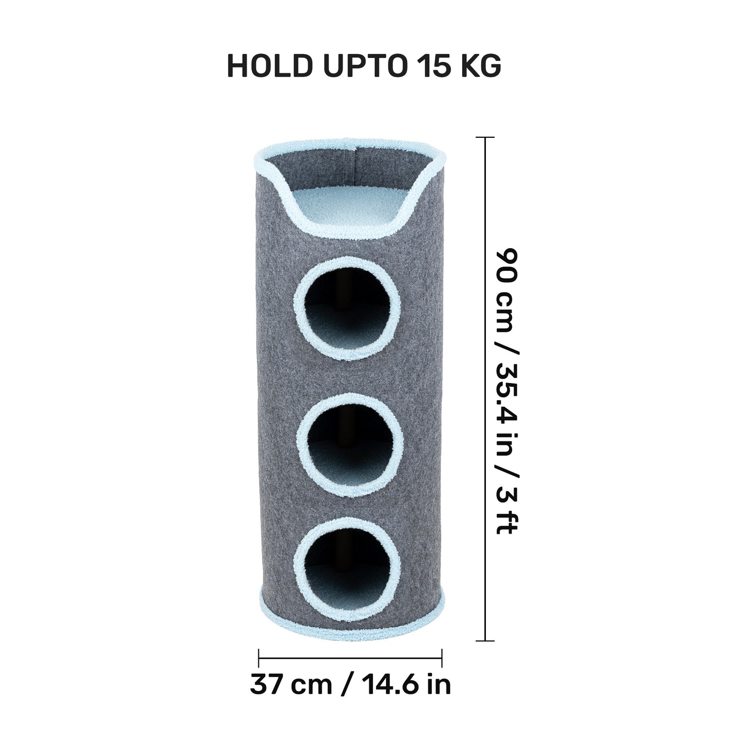 HUFT Meow Mansion Cat Tower For Cats - Grey - Heads Up For Tails