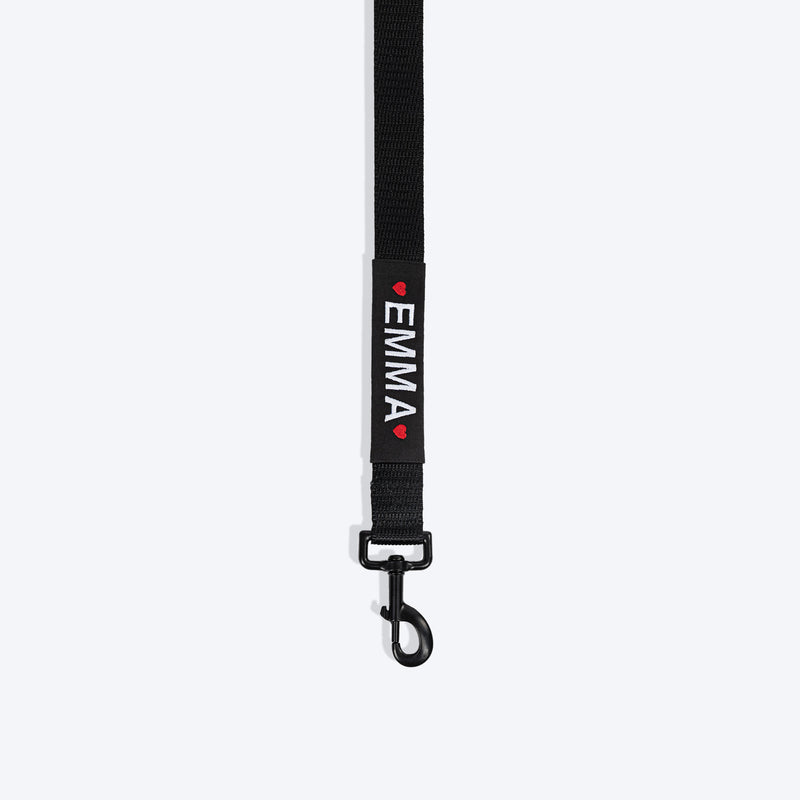 HUFT Classic Personalised Dog Leash - Coal Black - Heads Up For Tails