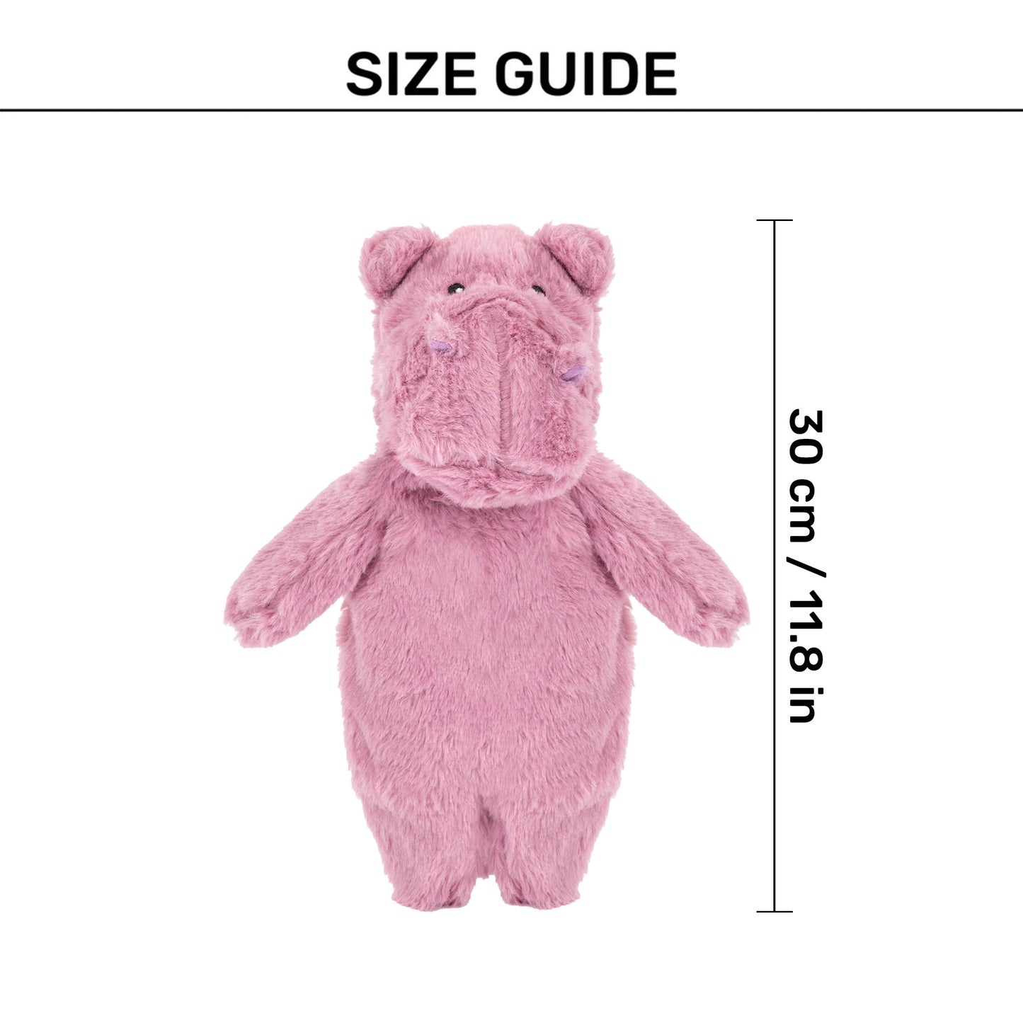 HUFT Happy Hippo Plush Toy For Dog - Purple - Heads Up For Tails