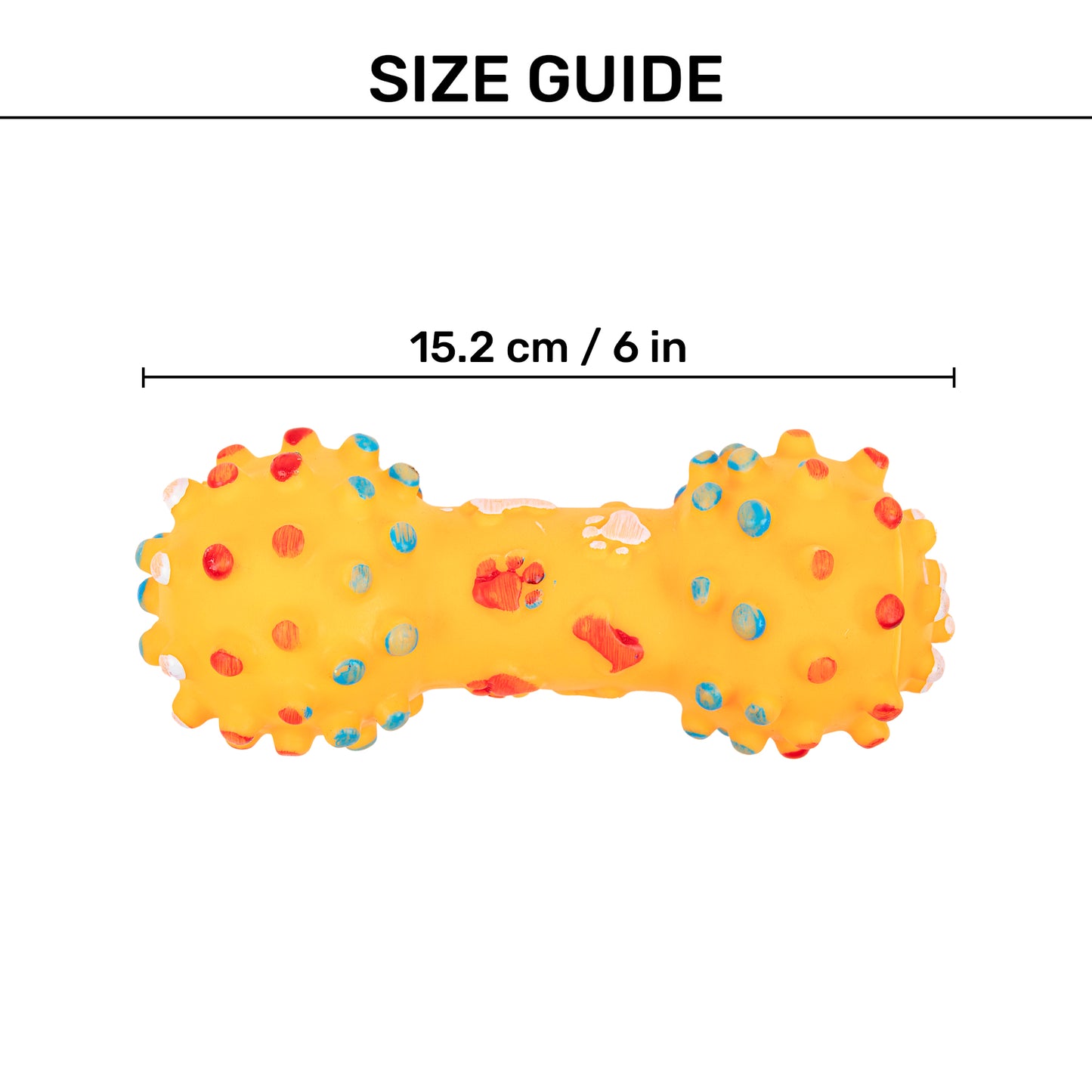 TLC Dumbbell Squeaky Toy For Dog - Yellow - Heads Up For Tails