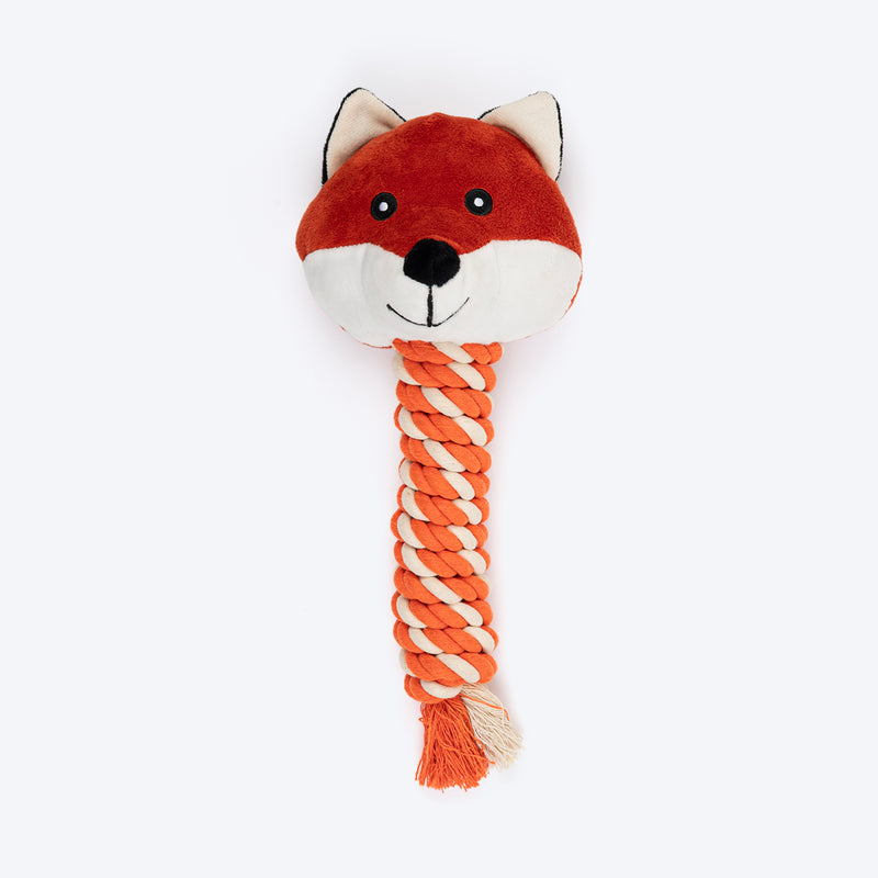 HUFT Foxy Fun Squeaky Plush Toy For Dog - Orange - Heads Up For Tails