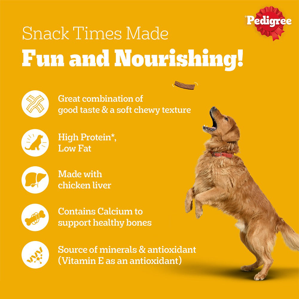 Pedigree Tasty Jerky Grilled Liver Treat For Adult Dog - 12 x 70 g - Heads Up For Tails