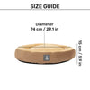 TLC Round Retreat Bed For Dog & Cat - Brown - Heads Up For Tails