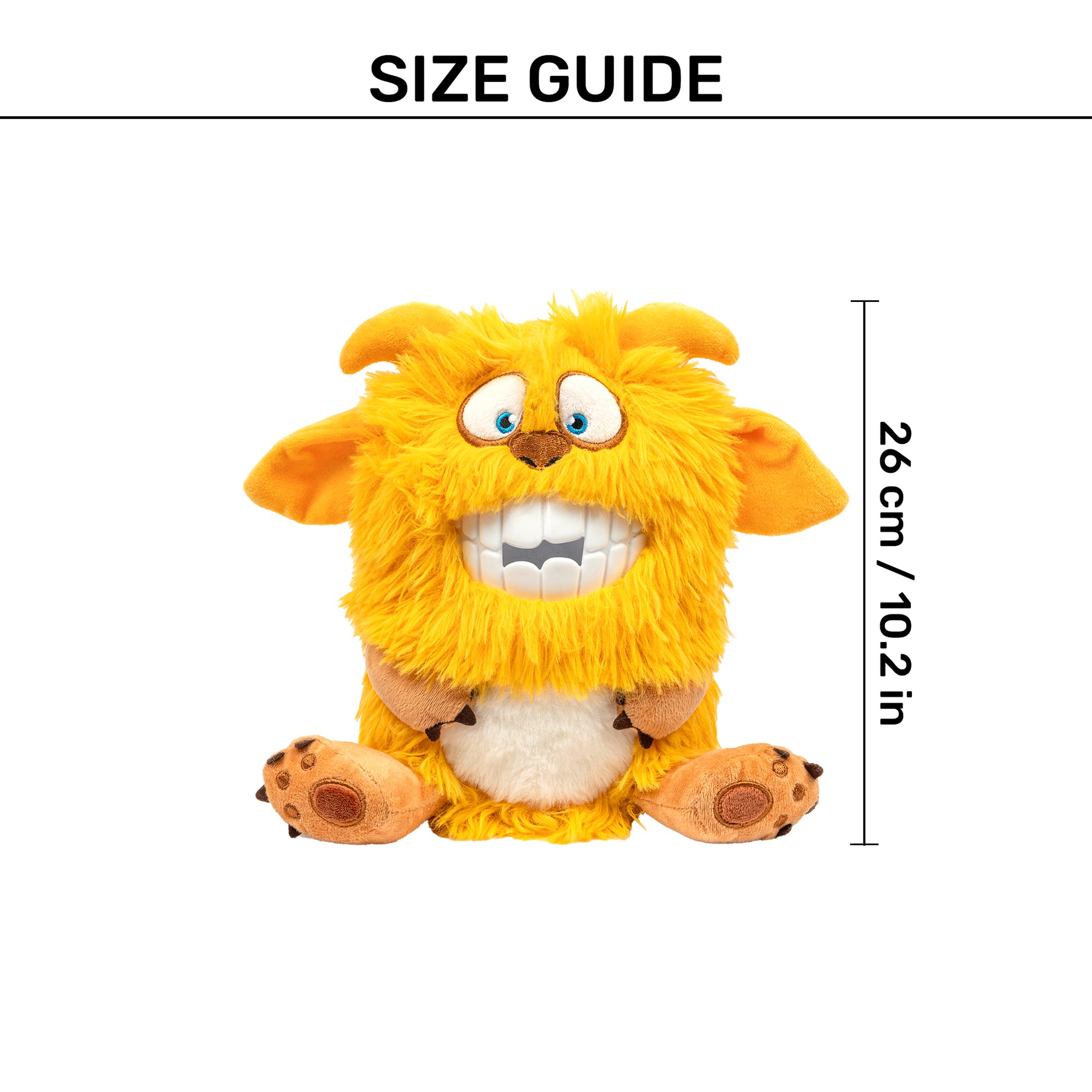 HUFT Toothy Nomster Plush Toy For Dog - Yellow - Heads Up For Tails