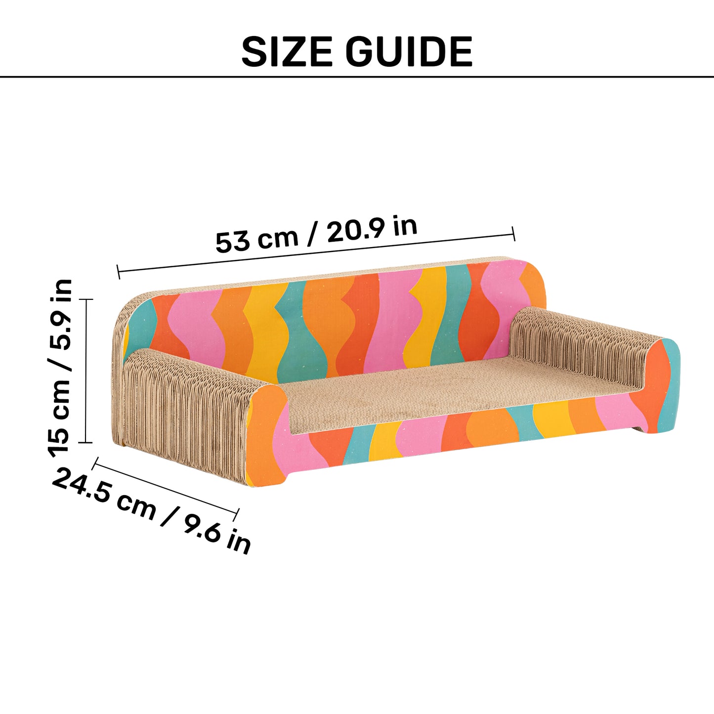 HUFT Kitty Sofa Lounge Scratcher For Cat - Multicolor - Heads Up For Tails