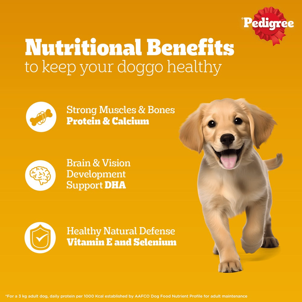 Pedigree Chicken & Liver Chunks in Gravy with Vegetables Wet Puppy Food - 70Gm Packs - Heads Up For Tails