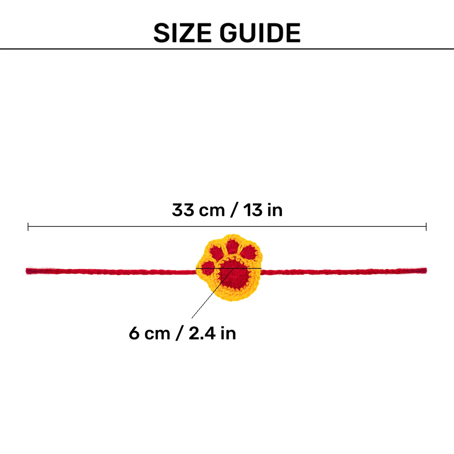 HUFT Furever Bandhan Crochet Rakhi For Cat - Red & Yellow