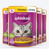Whiskas Chicken in Gravy (1+ Years) Wet Food For Adult Cat - 80 gm Pack - Heads Up For Tails