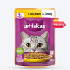 Whiskas Chicken in Gravy (1+ Years) Wet Food For Adult Cat - 80 gm Pack - Heads Up For Tails
