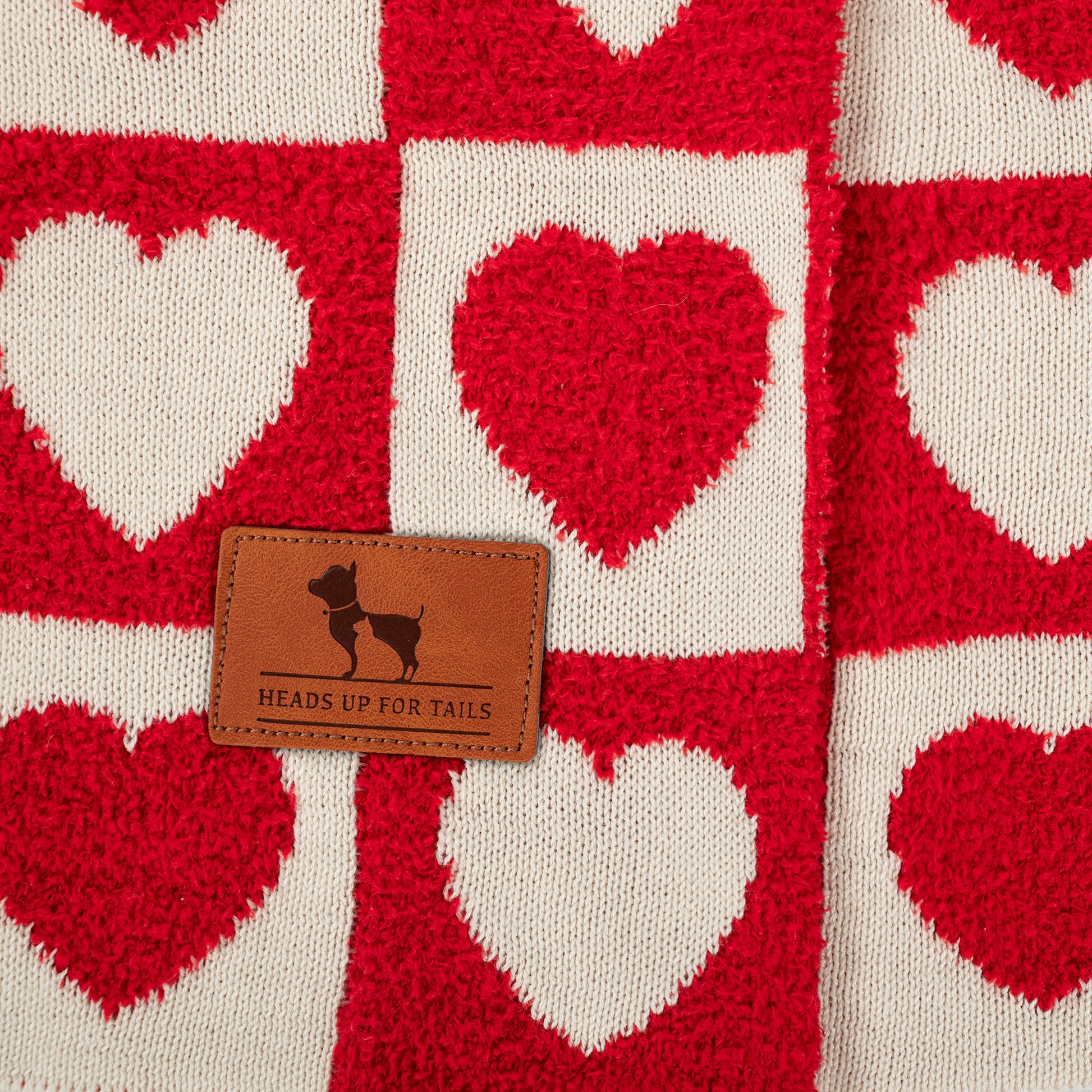 HUFT Snuggle Hearts Blanket For Dog & Cat - Red - Heads Up For Tails