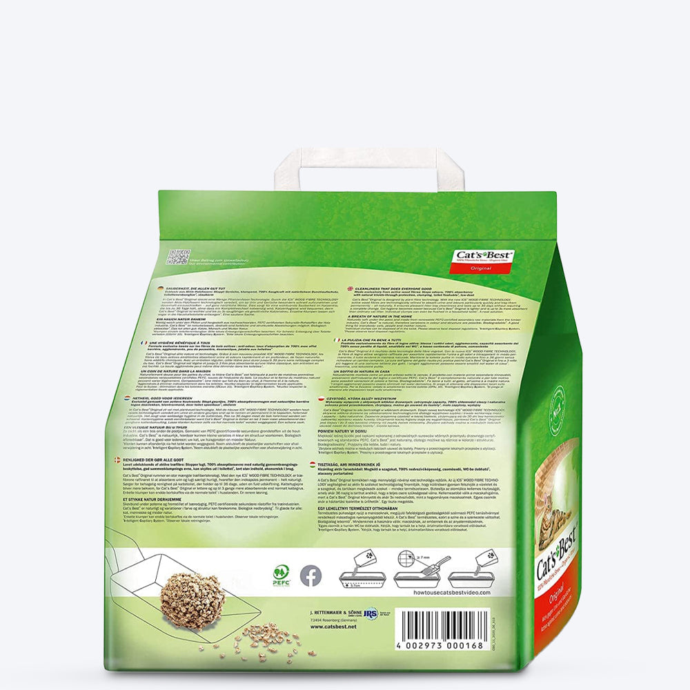 Cat's Best Original Clumping Cat Litter - 5.2 kg - Heads Up For Tails