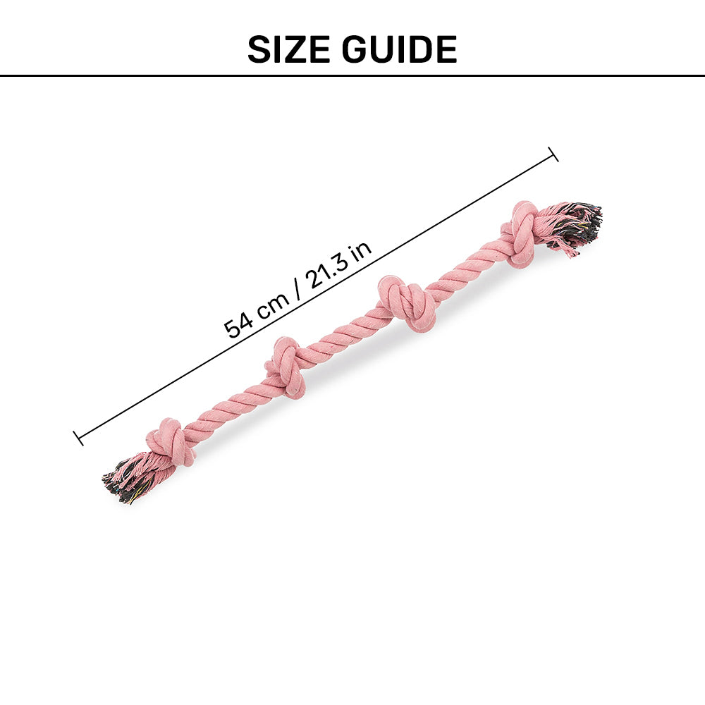 Trixie 4 Knots Playing Dog Rope Toy - 54 cm - Assorted - Heads Up For Tails