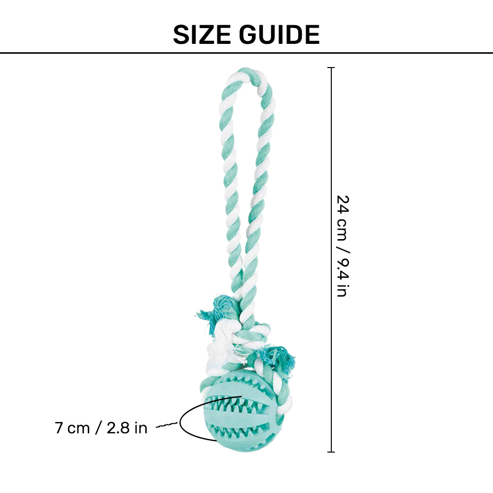 Trixie Dentafun Natural Rubber On A Rope Nat Rub Toy Mintfresh For Dogs - Green - 7 X 24 cm_04