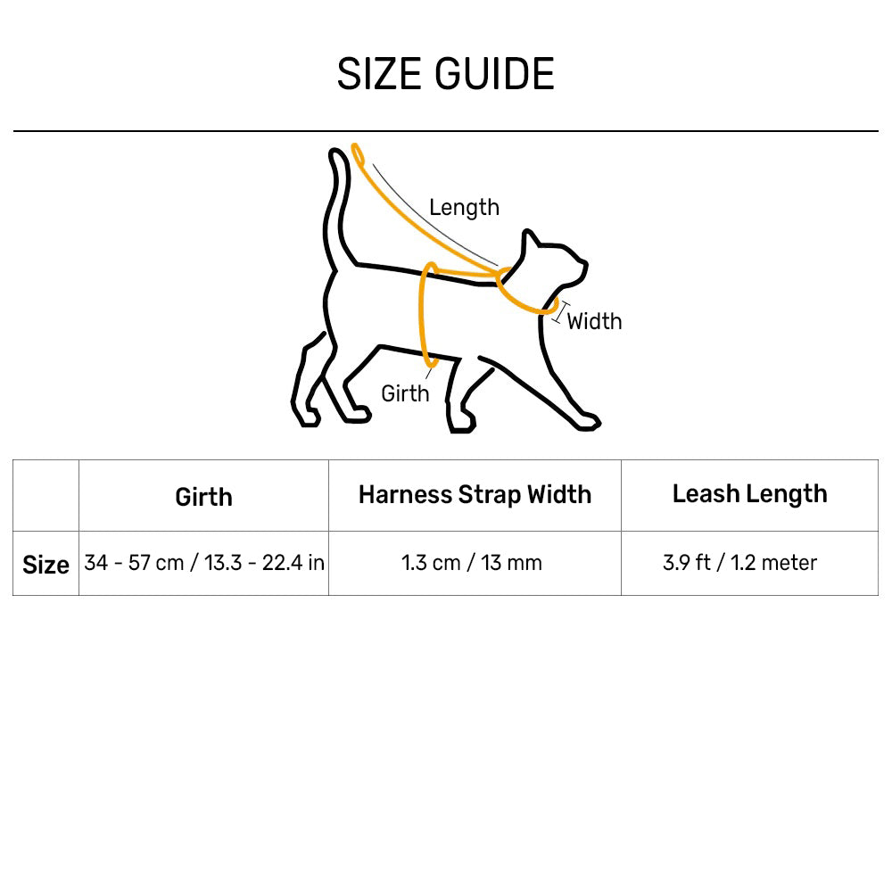 Trixie Cat Harness with Leash - (34 x 57 cm) - Assorted - Heads Up For Tails