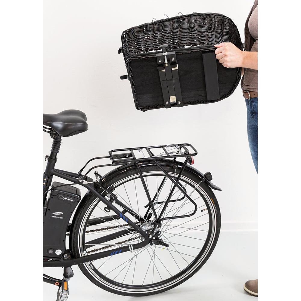 Trixie Bicycle Black Basket for Wide Bike Racks Hold Upto 8 kg - 55 X 35 X 49 cm - Heads Up For Tails