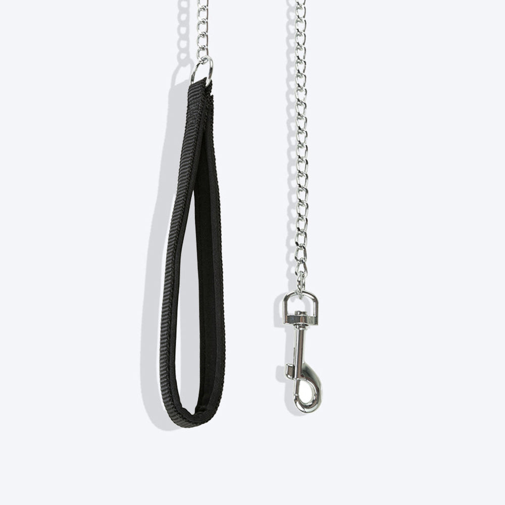 Trixie Chain Dog leash with Nylon Hand Loop - Black - 1 m - Heads Up For Tails