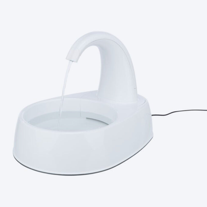 Trixie Curved Stream Drinking Fountain For Dog & Cat - White - 25x24.5x35 cm - Heads Up For Tails