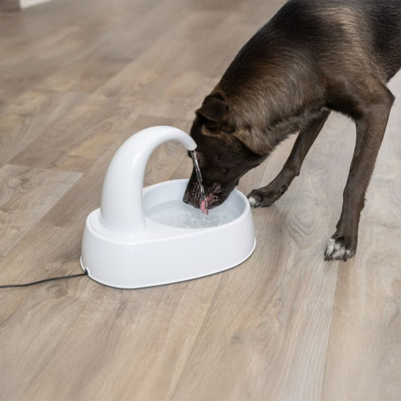 Trixie Curved Stream Drinking Fountain For Dog & Cat - White - 25x24.5x35 cm - Heads Up For Tails