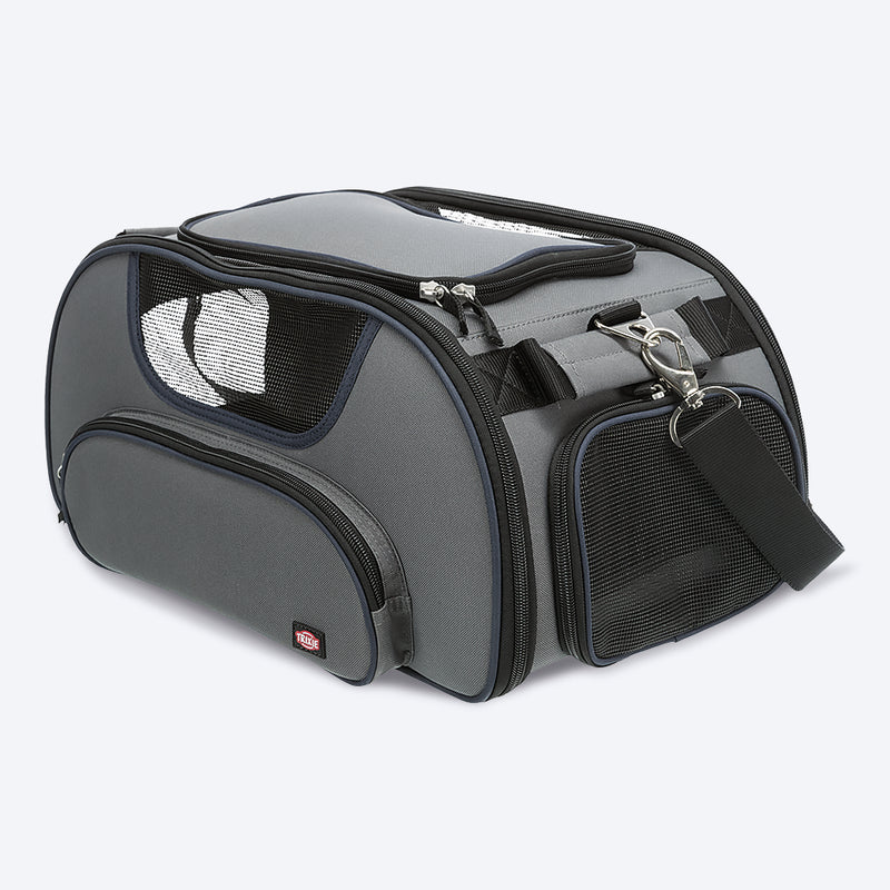 Trixie Wings Airline Carrier For Pets - (Grey/Blue) - Heads Up For Tails