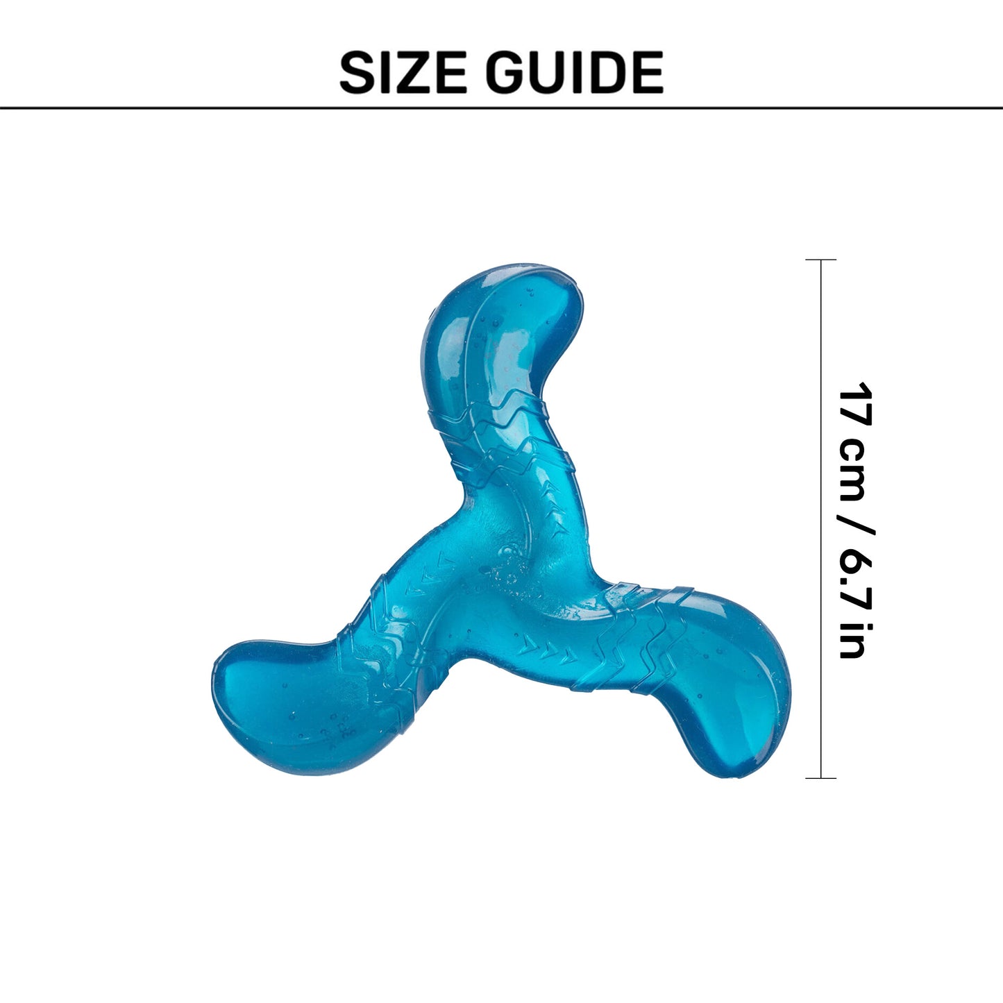 Trixie Bungee Boomerang Triplex Interactive Toy For Dog - Blue - 17 cm - Heads Up For Tails