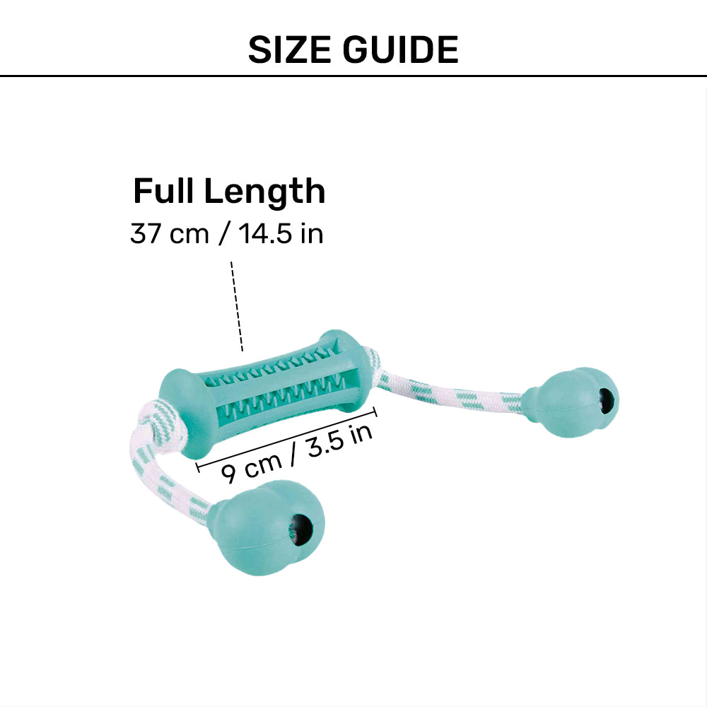 Trixie Denta Fun Stick With Rope Chew Dog Toy - Mint Green_04