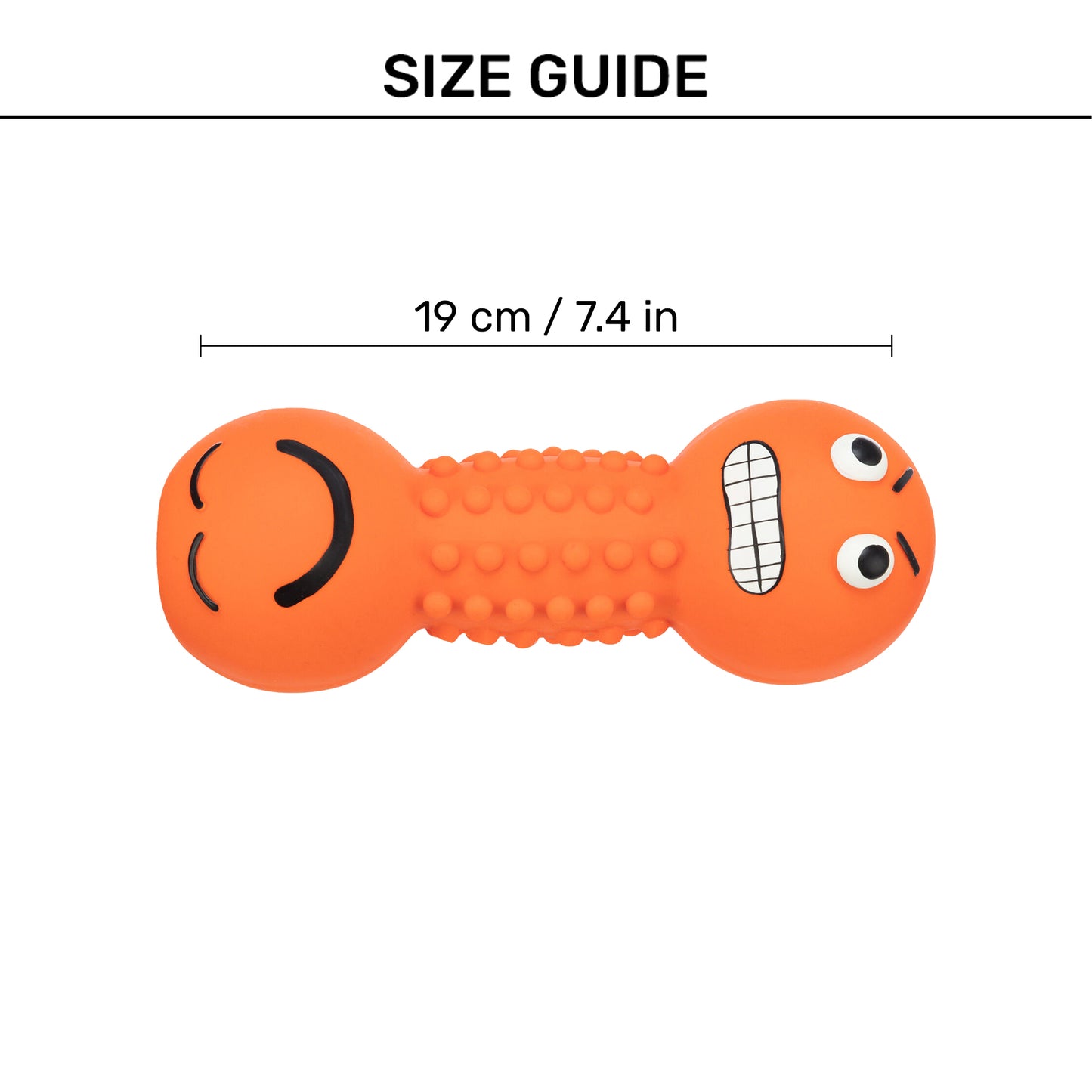 Trixie Smiley Dumbbell Motifs With Sound Latex Chew Dog Toy - 19 cm_09