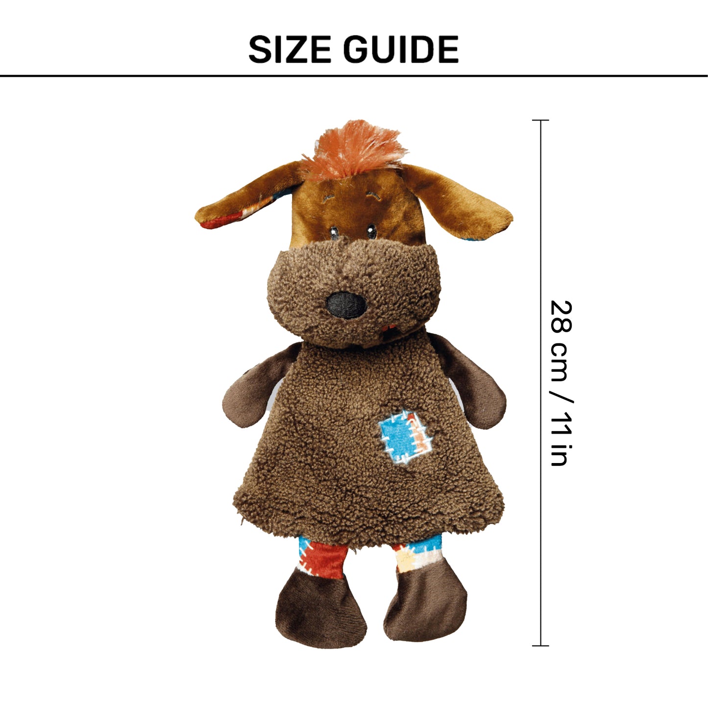 Trixie Dog Shape With Sound Plush Toy For Dog - Brown - 28 cm - Heads Up For Tails