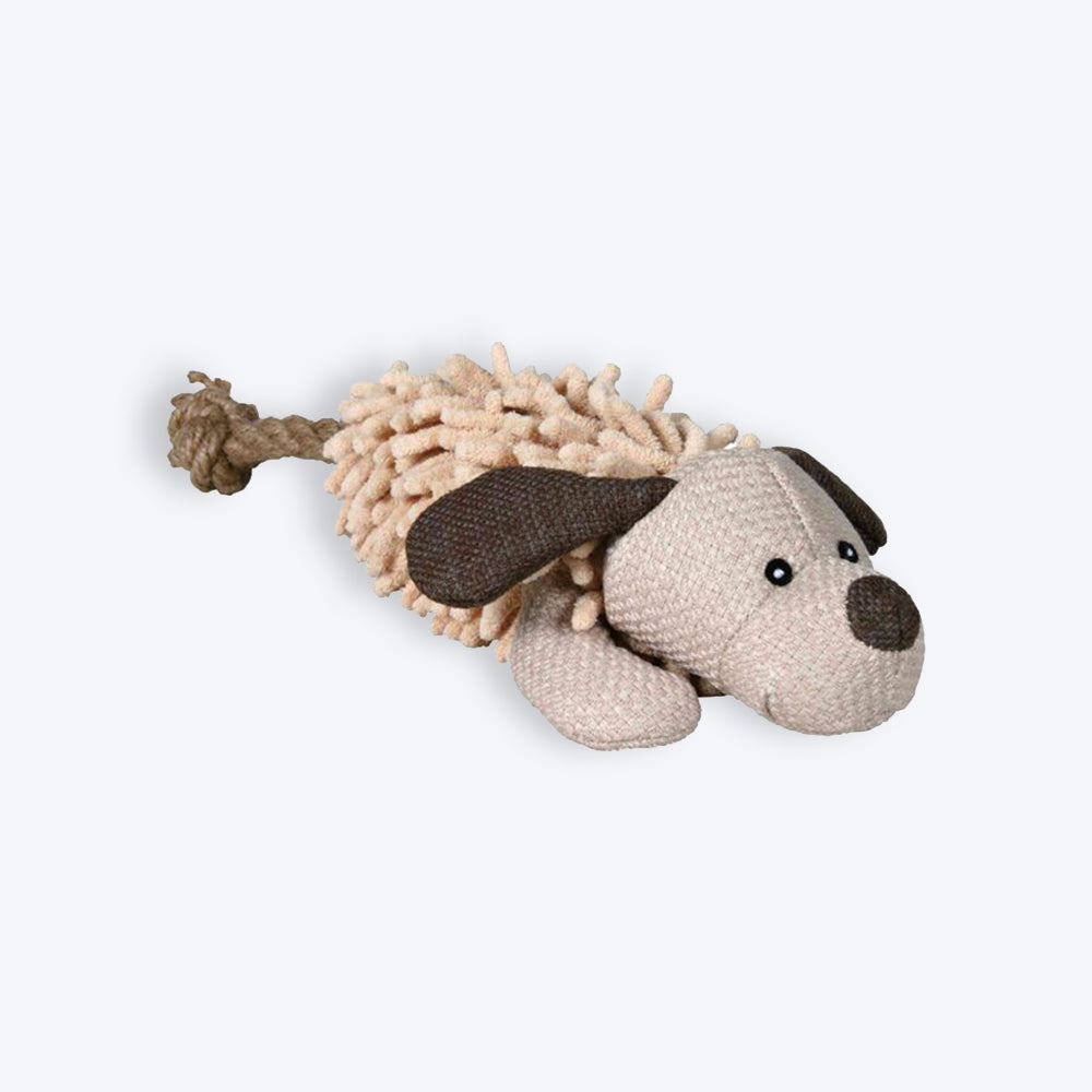 Trixie Dog With Squeaker Rope & Plush Toy For Dogs - Brown - 30 cm_01