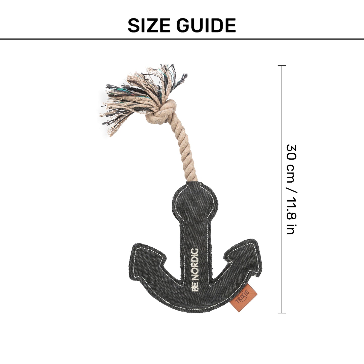 Trixie Be Nordic Anchor On A Rope Dog Toy - Black - 30 cm_06