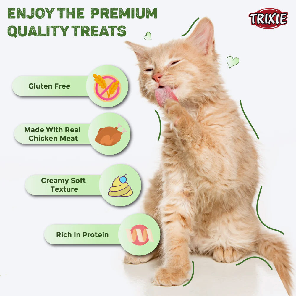 Trixie Creamy Snack Chicken Treat For Cat - 70 g - Heads Up For Tails