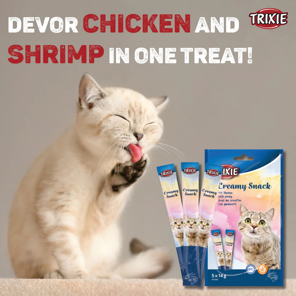 Trixie Creamy Snack Shrimp Treat For Cat - 70 g - Heads Up For Tails