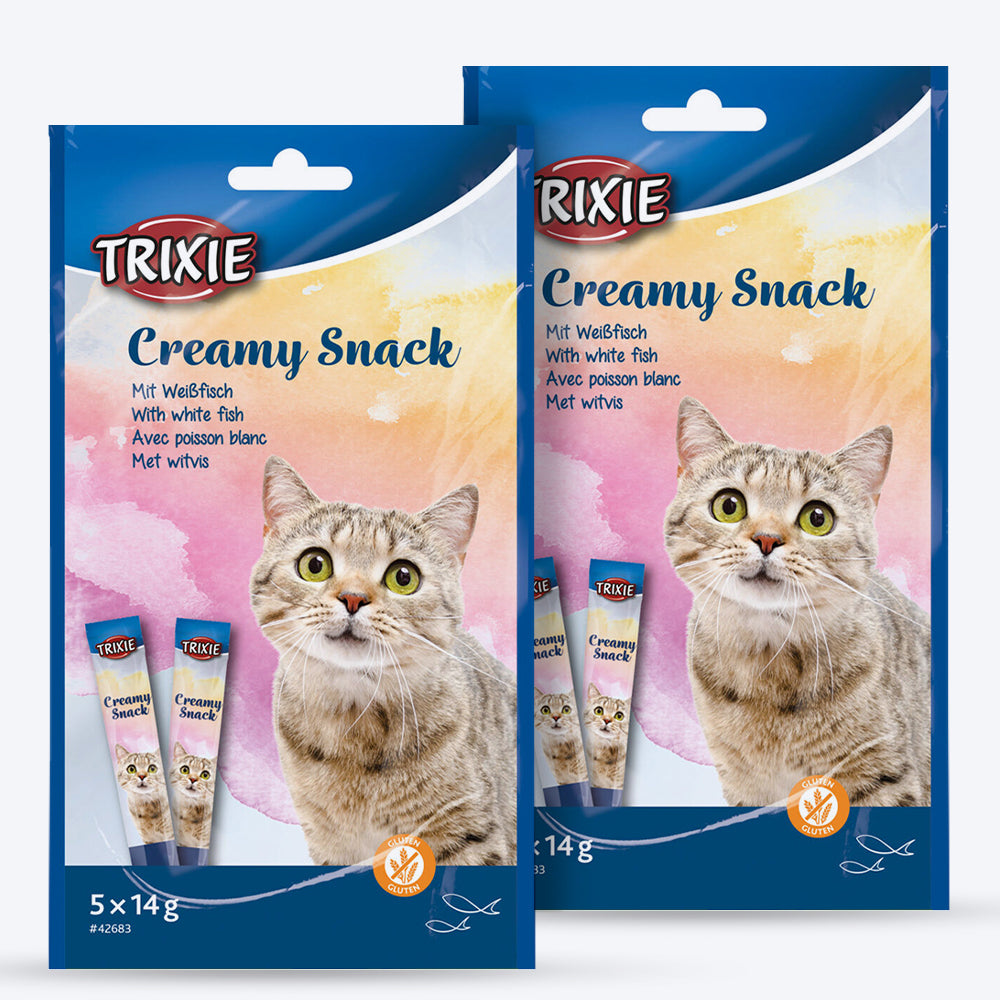 Trixie Creamy Snack White Fish Treat For Cat - 70 g - Heads Up For Tails