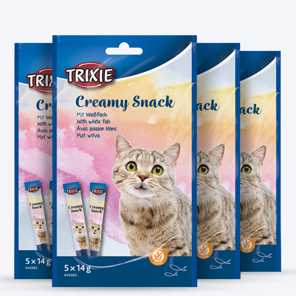 Trixie Creamy Snack White Fish Treat For Cat - 70 g - Heads Up For Tails