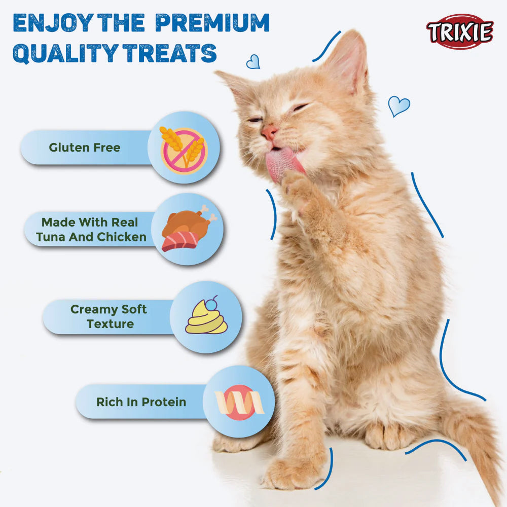 Trixie Creamy Snack White Fish Treat For Cat - 70 g - Heads Up For Tails