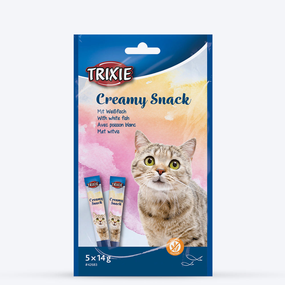 Trixie Creamy Snack White Fish Treat For Cat - 70 g - Heads Up For Tails