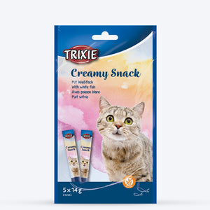 Trixie Creamy Snack White Fish Treat For Cat - 70 g - Heads Up For Tails