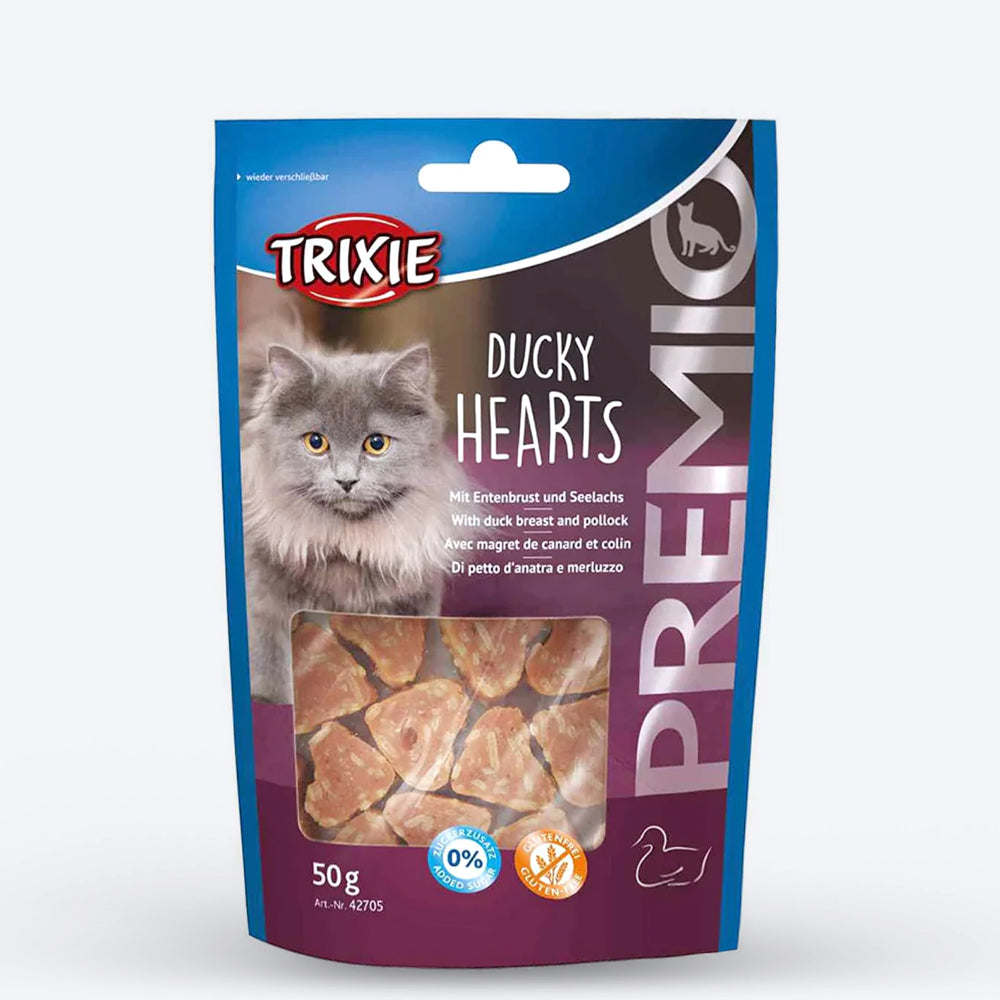 Trixie Premio Ducky Hearts Treat For Cat - 50 g - Heads Up For Tails