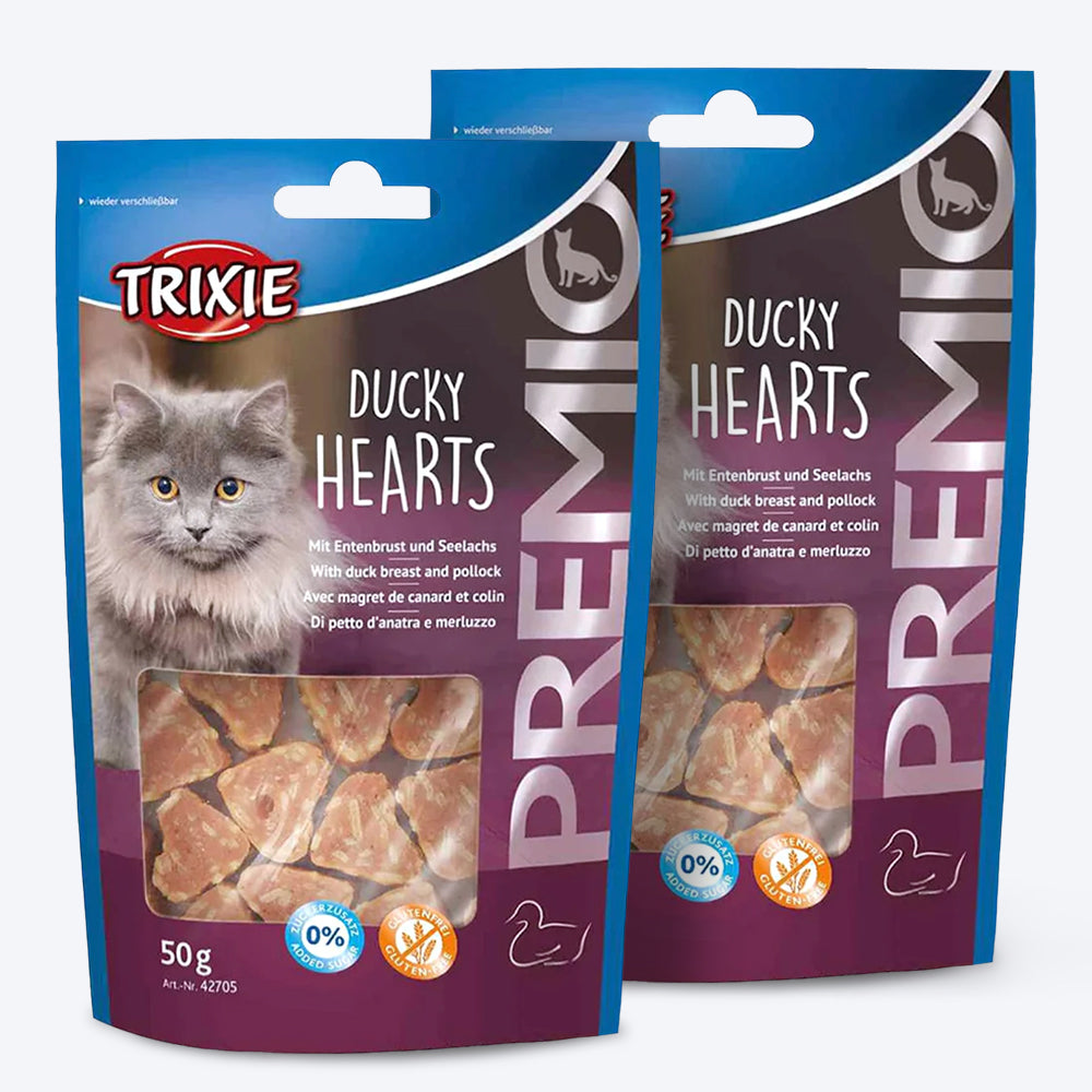 Trixie Premio Ducky Hearts Treat For Cat - 50 g - Heads Up For Tails